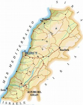 libano map