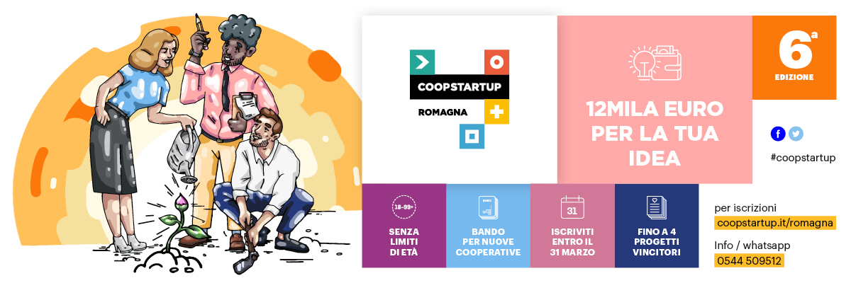 Al via la sesta edizione di Coopstartup Romagna, 12mila euro per la tua idea