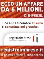 www.registroimprese.it - fino al 31 dicembre 15 euro di consultazioni gratuite. Ecco un affare da 6 milioni