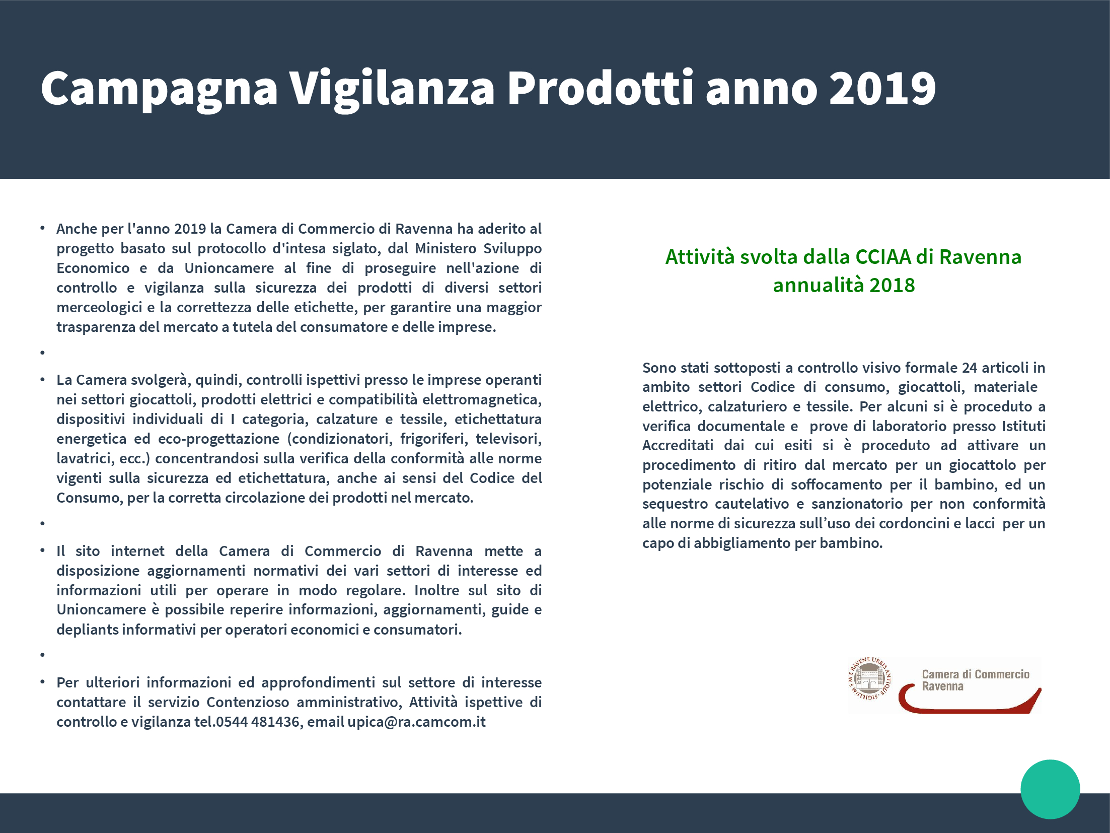 Campagna Vigilanza Prodotti annualità 2019